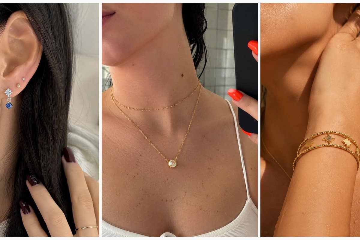 Dainty Two-Stone Drop Earrings
