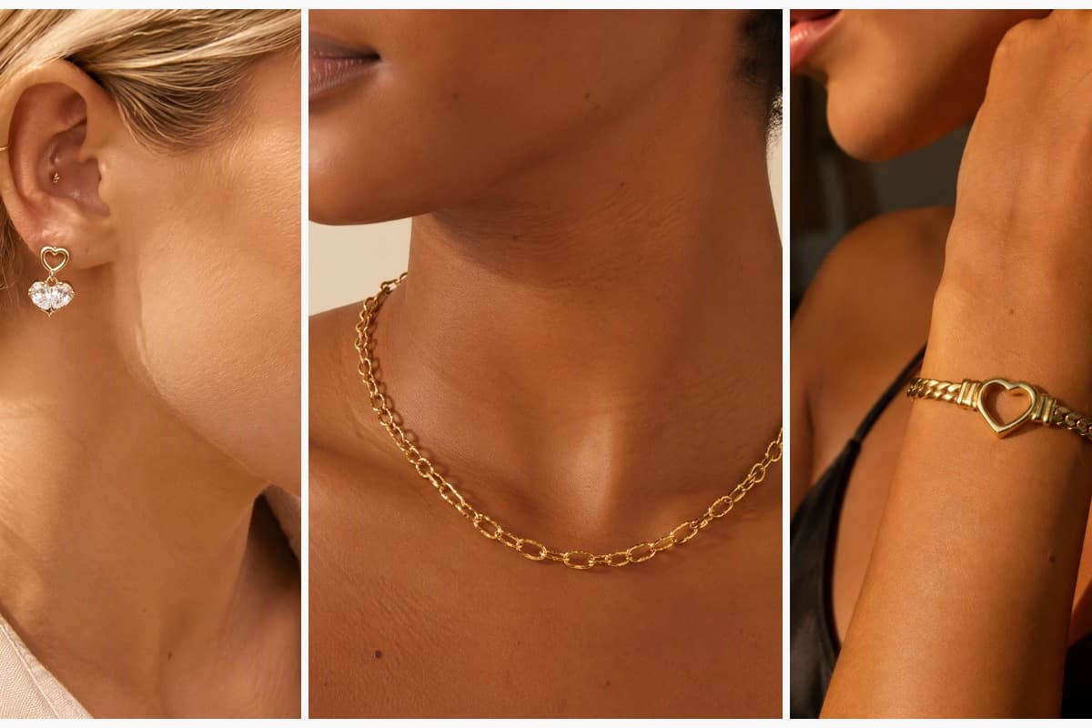 Double Heart Drop Earrings