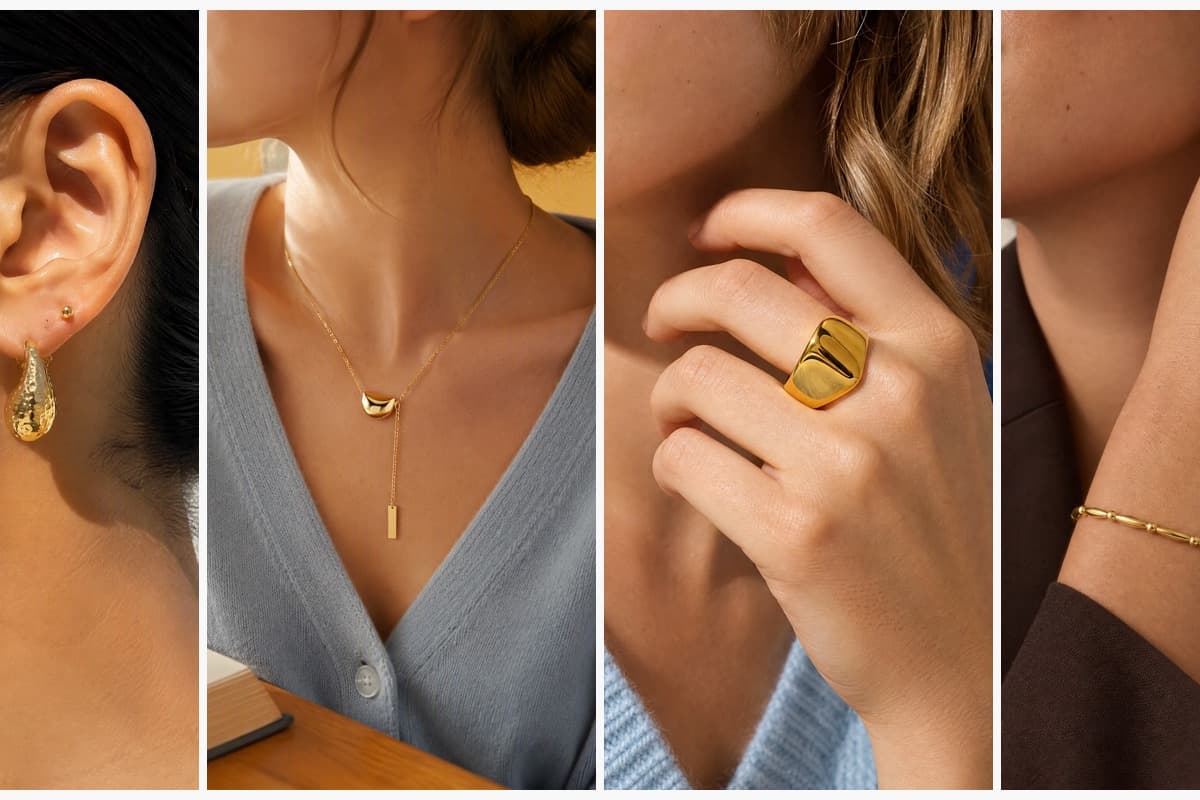 Textured Teardrop Stud Earrings