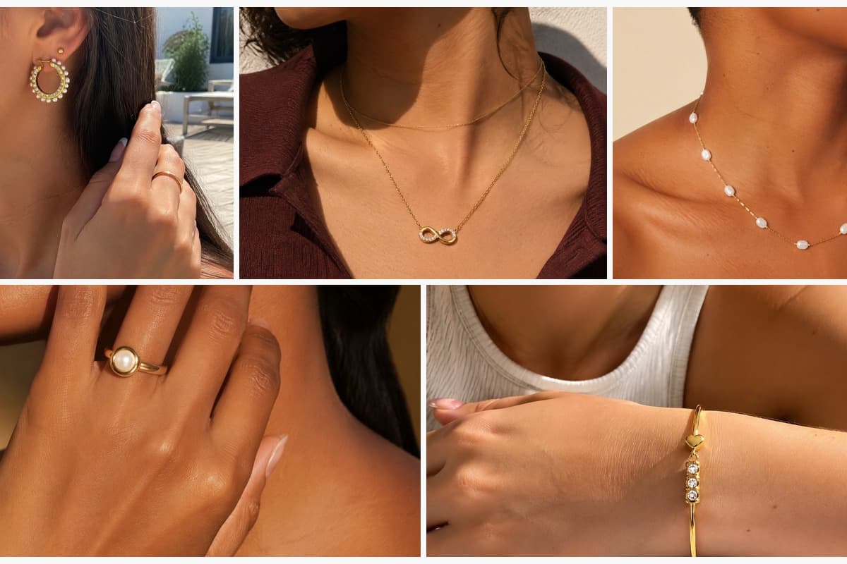 Pearl And Stone Hoop Earrings