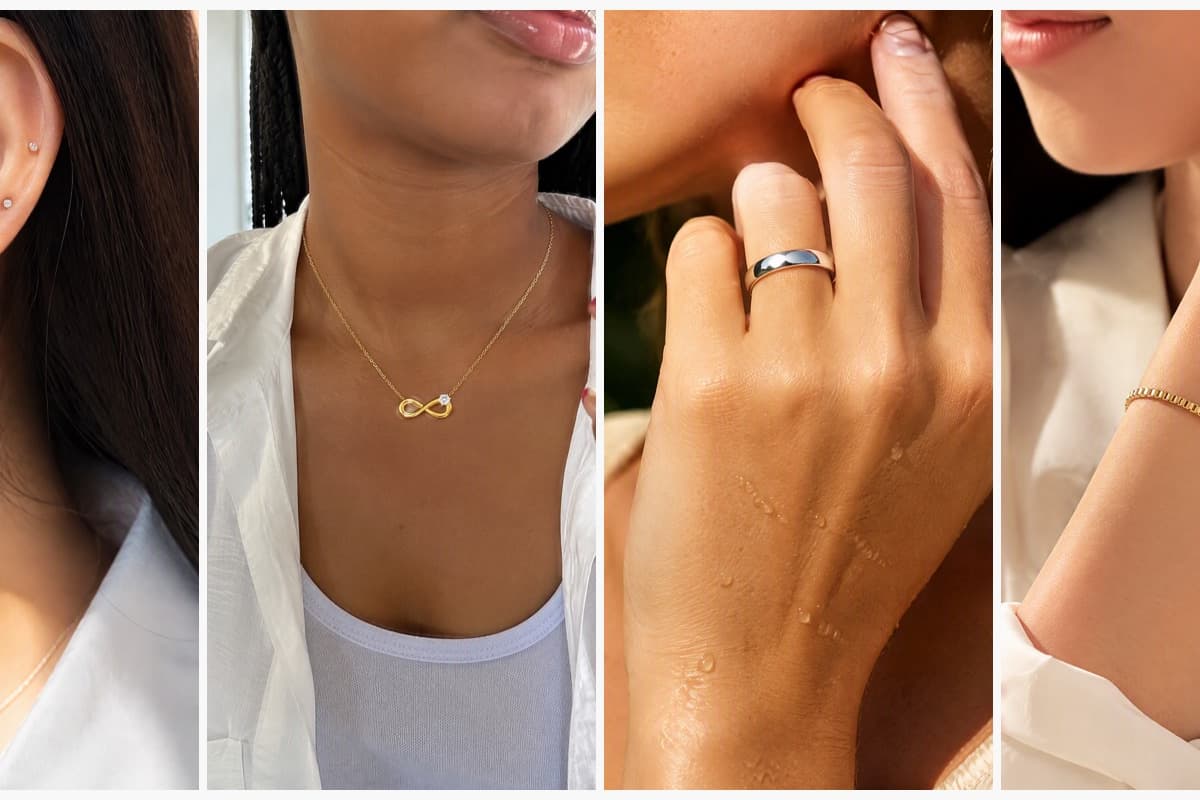 Square Stone Stud Earrings