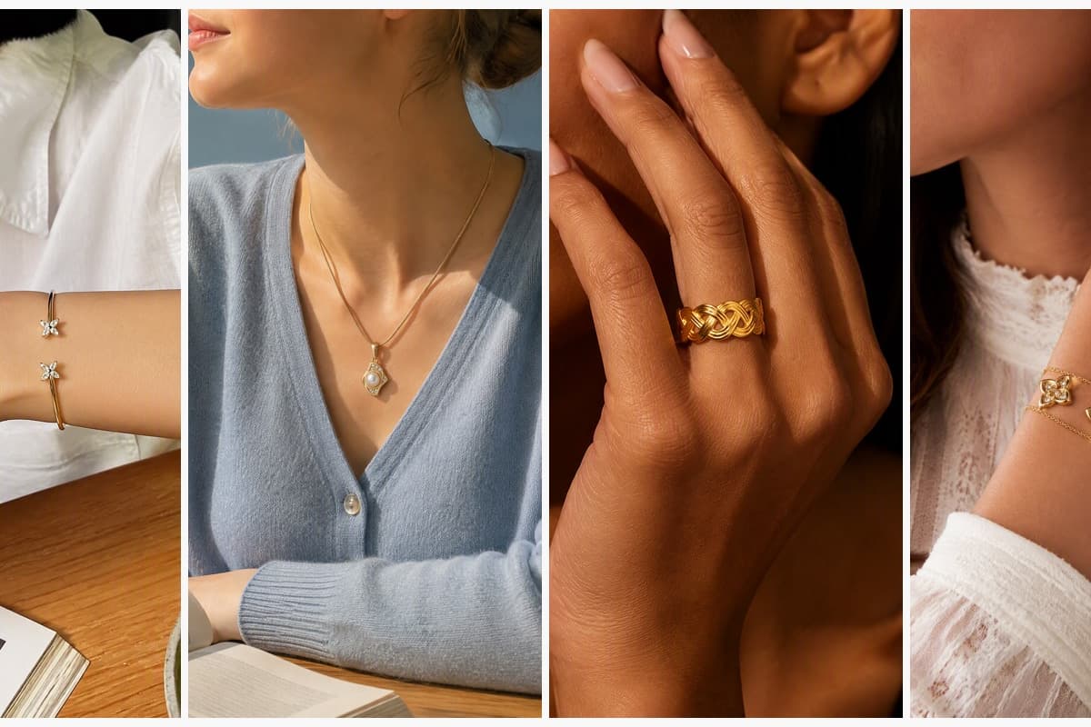 Dainty Double Flower Open Cuff Bangle