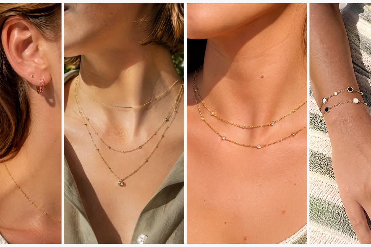 Dainty Paved Stone Huggie Earrings