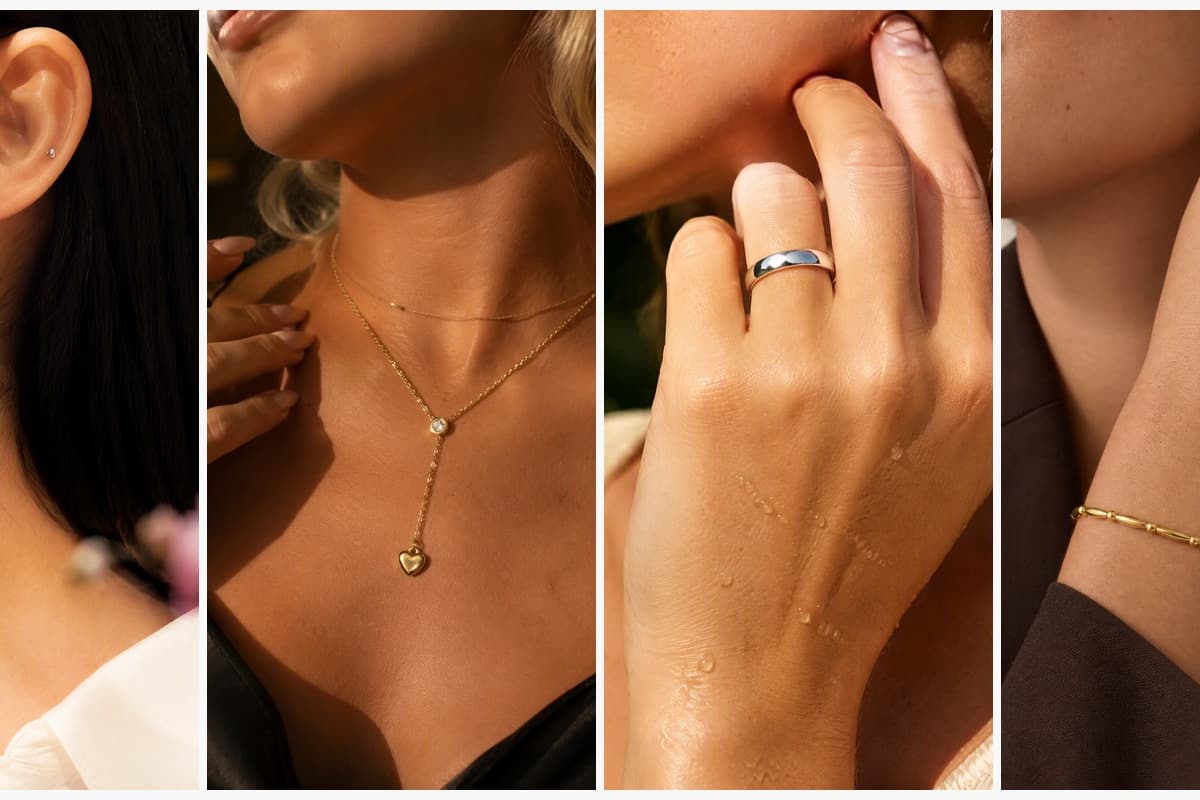 Dainty Round Stone Stud Earrings