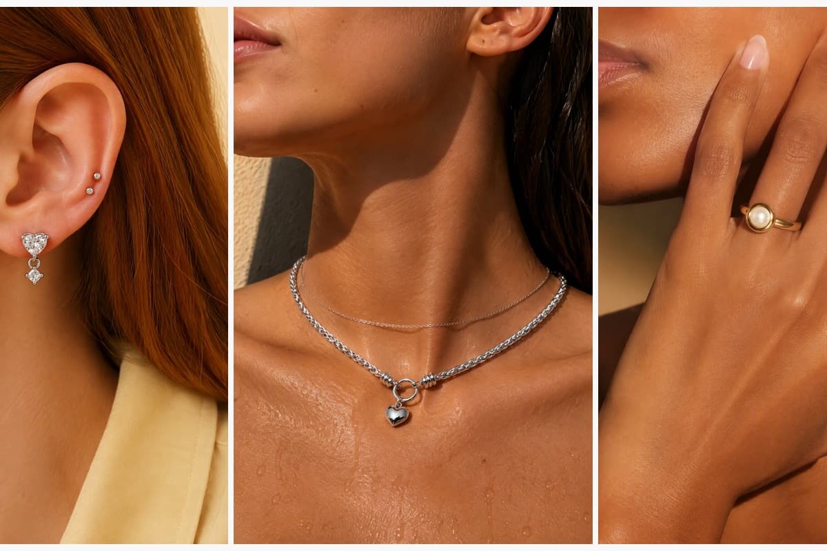 Cute Heart Dangle Stud Earrings