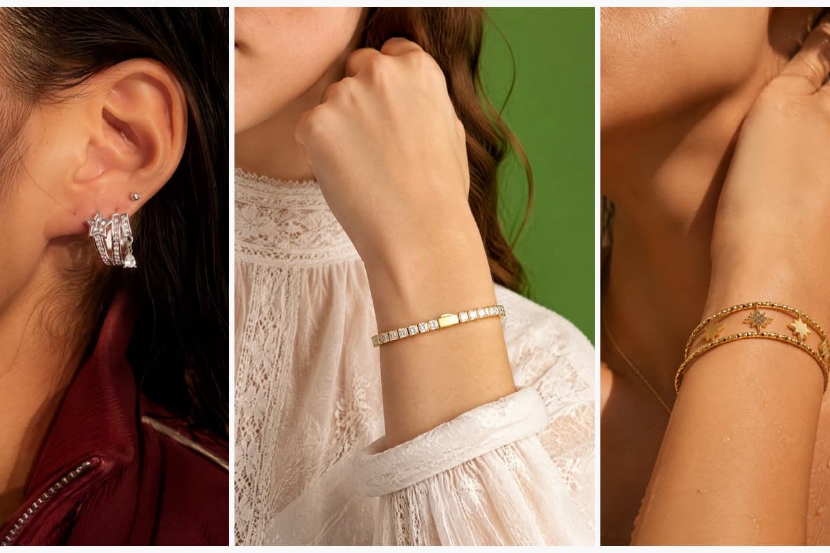 Cute Star Charm Hoop Earrings