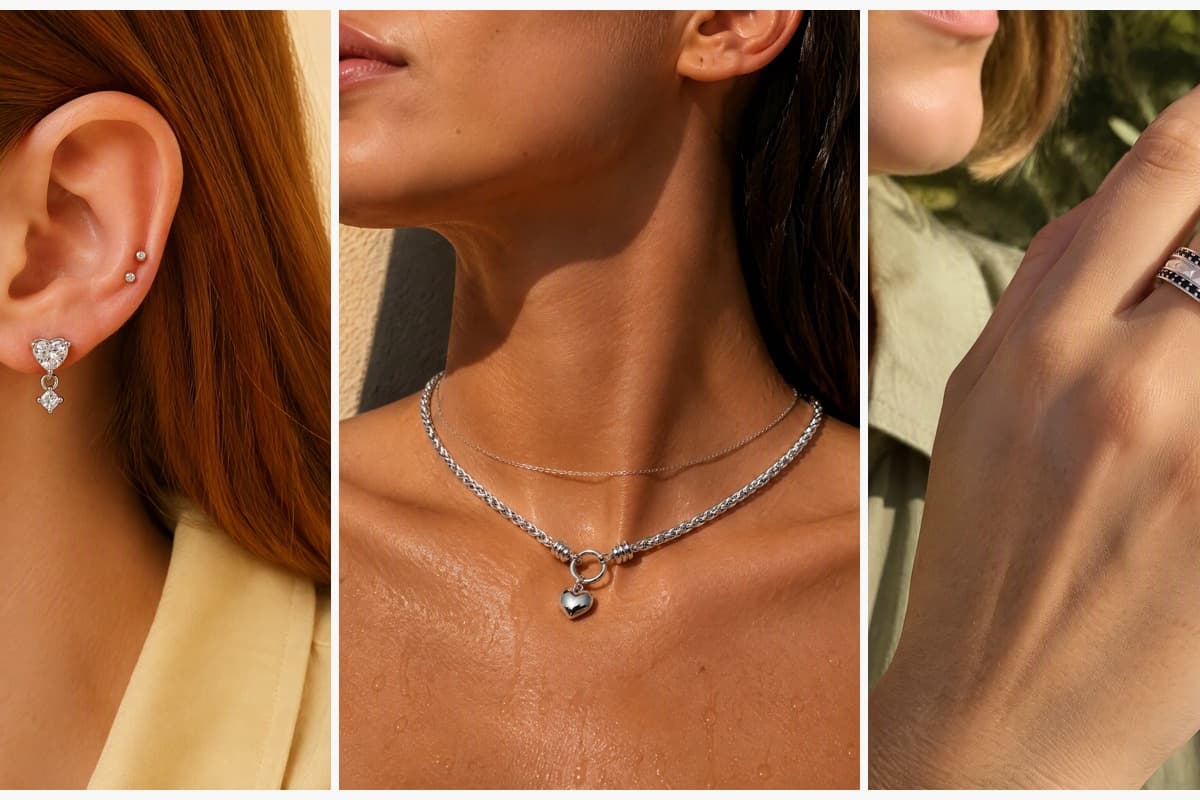 Cute Heart Dangle Stud Earrings