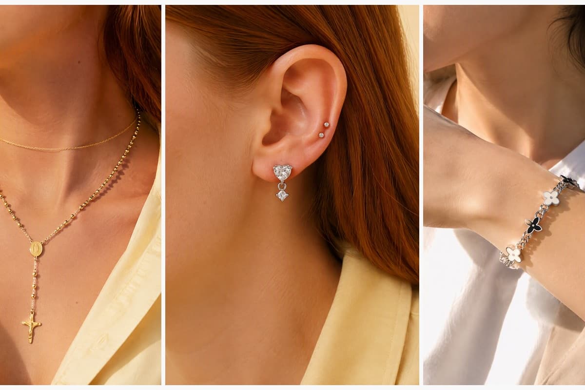 Dainty Crucifix Rosary Necklace
