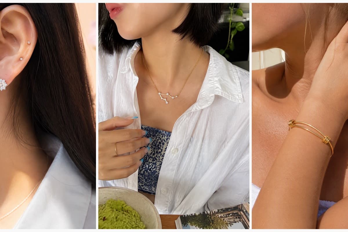 Square Stone Stud Earrings