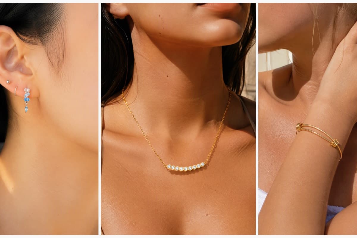 Dainty Stacked Stone Drop Earrings