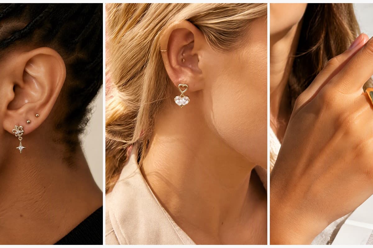 Dainty Fleur De Lis Star Drop Earrings