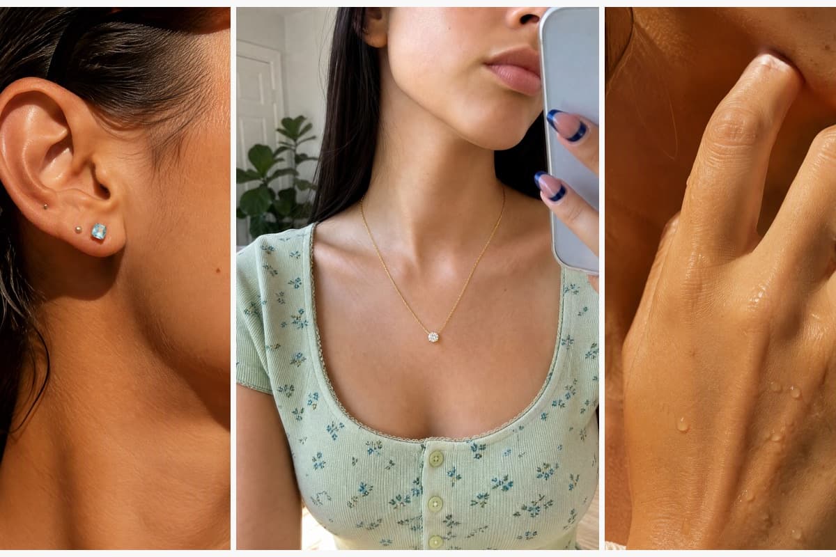 Dainty Square Gem Drop Earrings