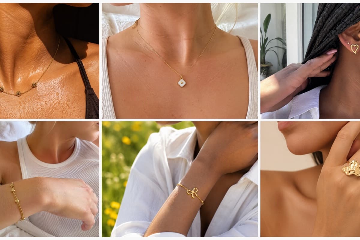 Dainty Three Rose Charms Necklace