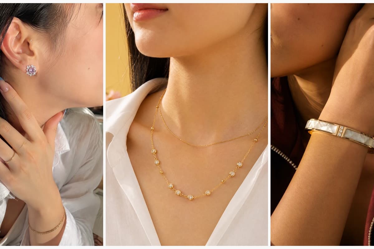 Dainty Star Halo Stud Earrings