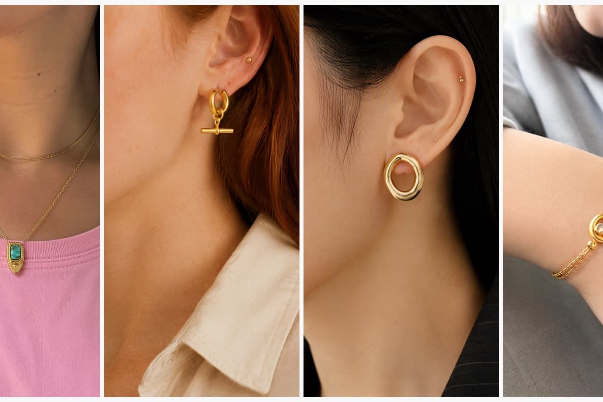 Dainty Rectangular Stone Pendant Necklace