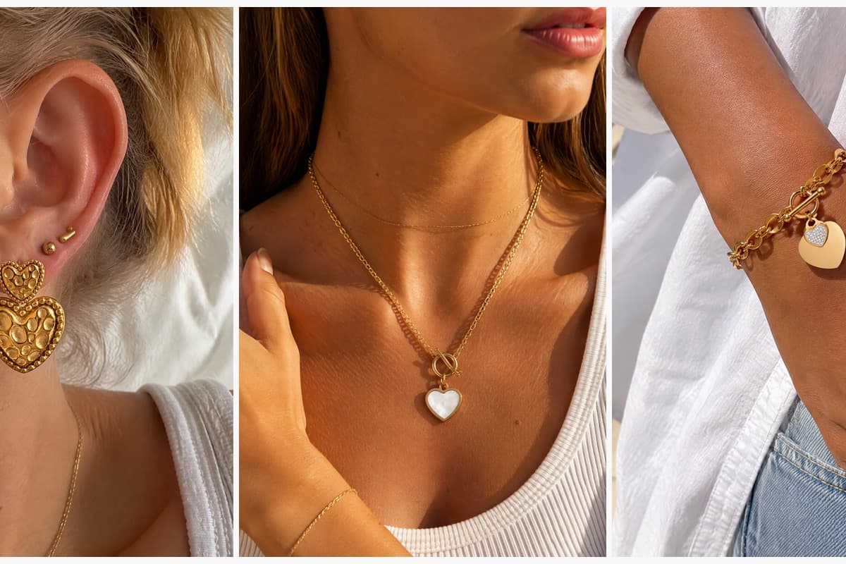 Double Heart Drop Earrings