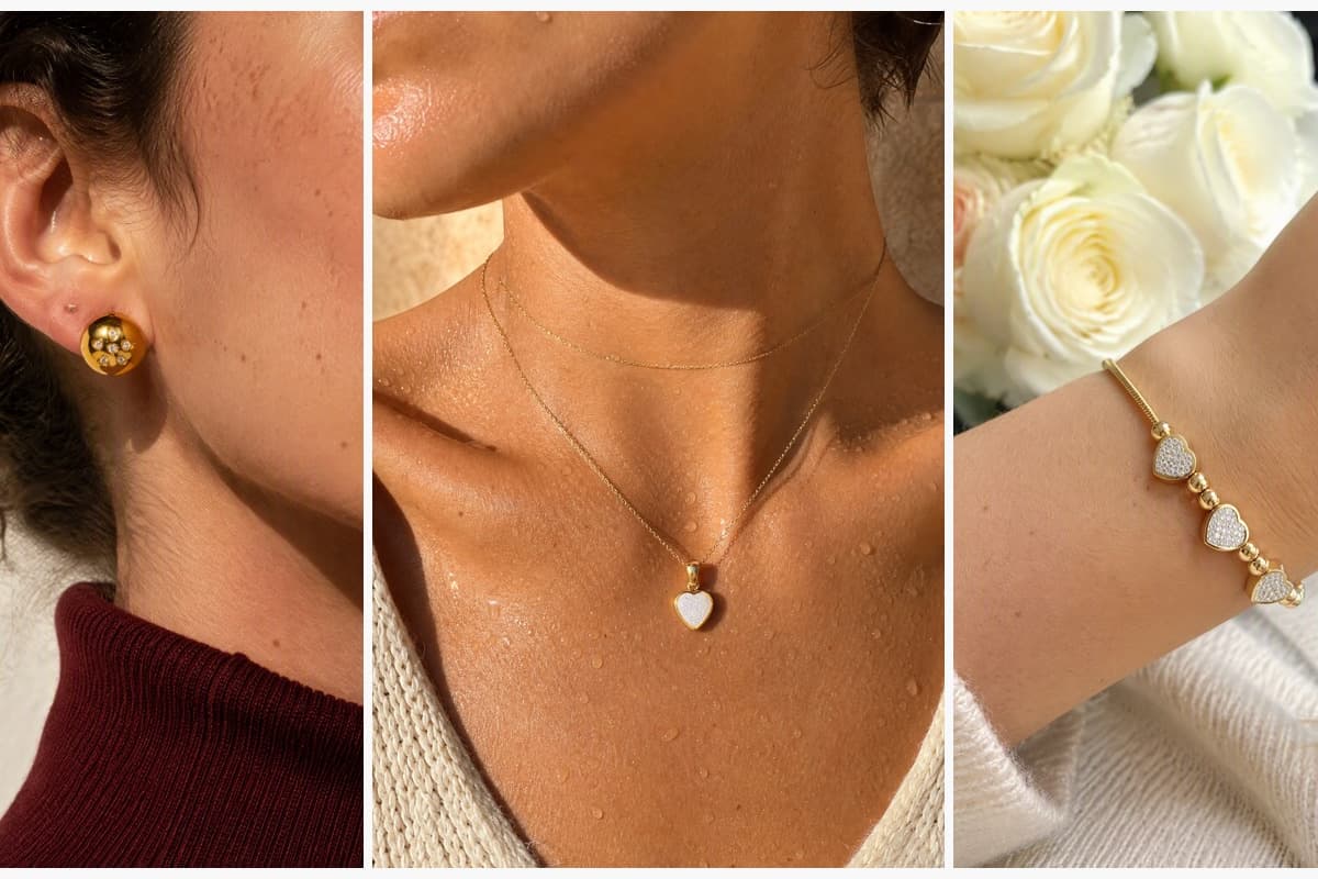 Heart Cluster Ball Stud Earrings