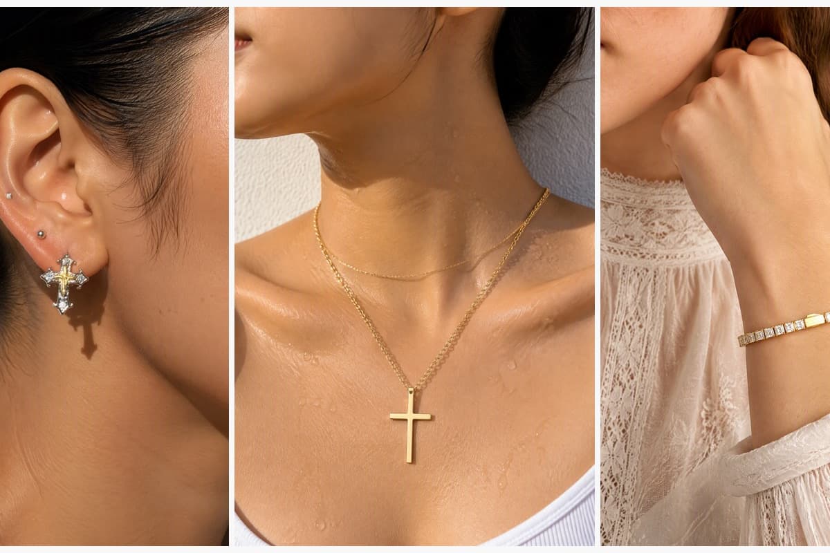 Dainty Cross Stud Earrings