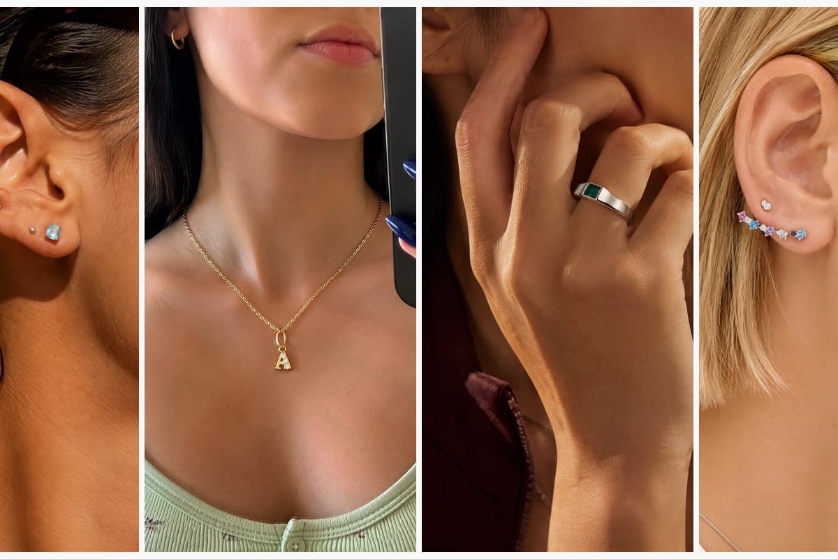 Dainty Square Gem Drop Earrings