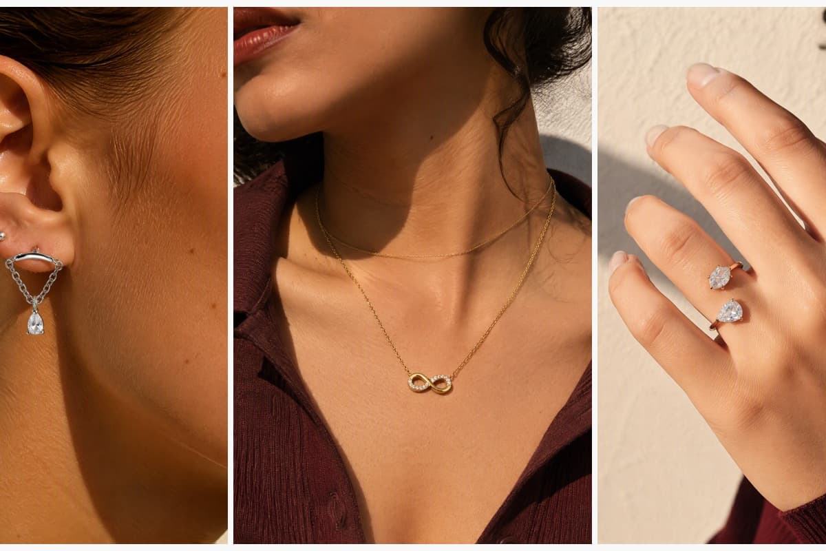 Dainty Triangle Chain Drop Earrings