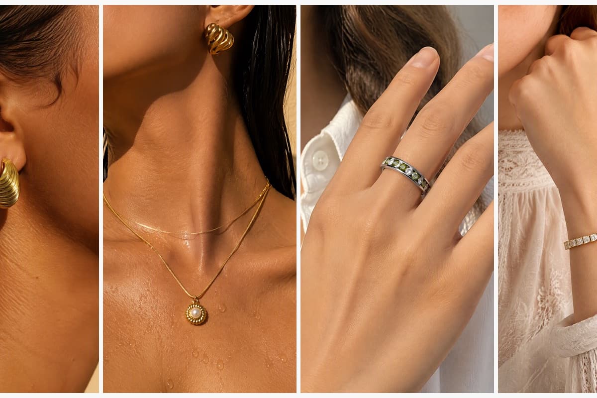 Ribbed Teardrop Stud Earrings