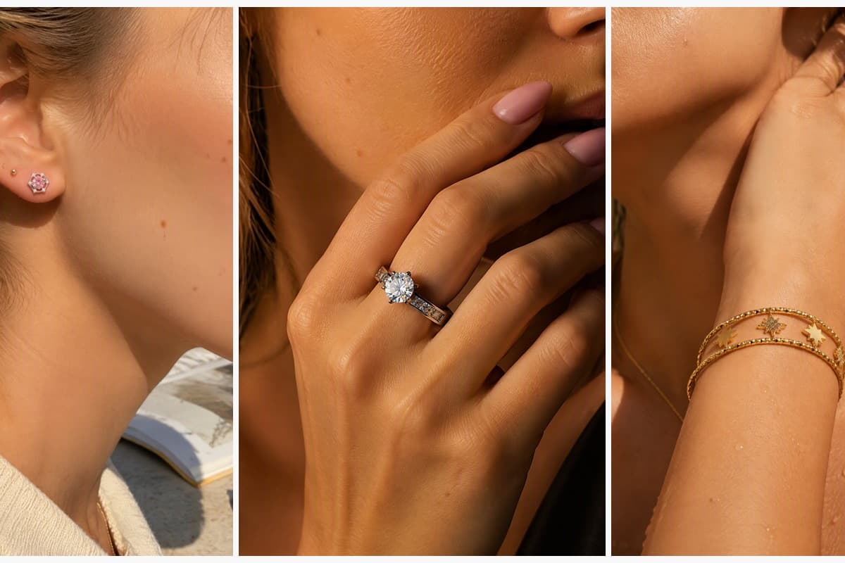 Dainty Hexagonal Halo Stud Earrings