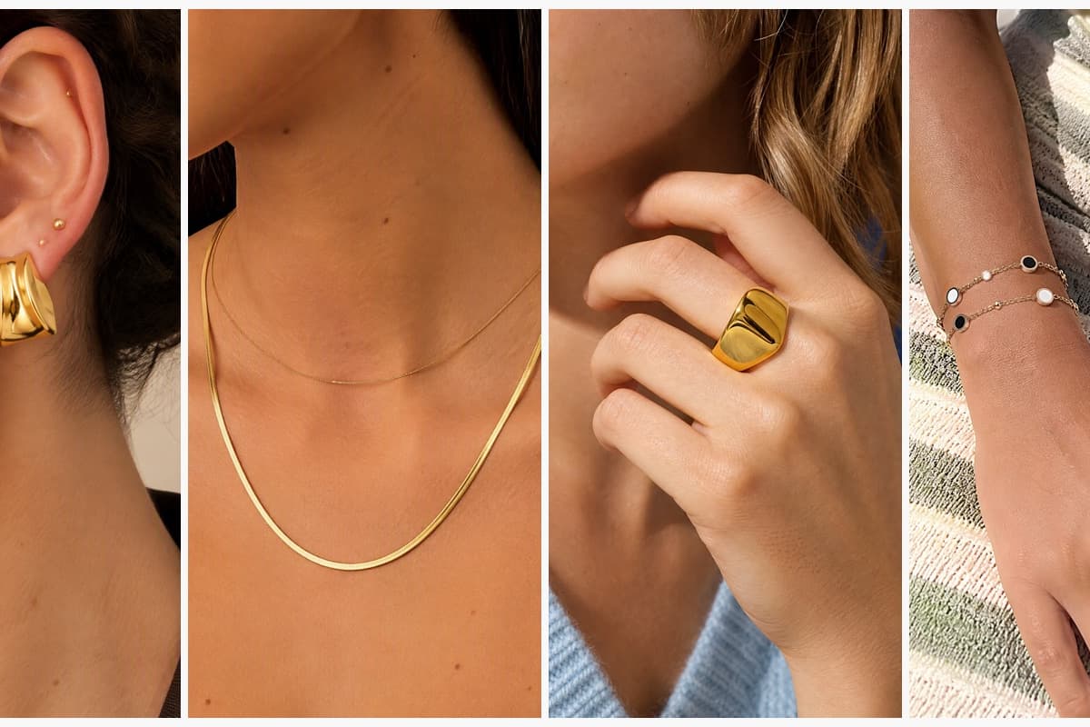 Chunky Curved Trapezoid Stud Earrings