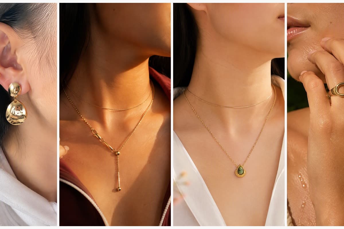 Double Oval Drop Earrings