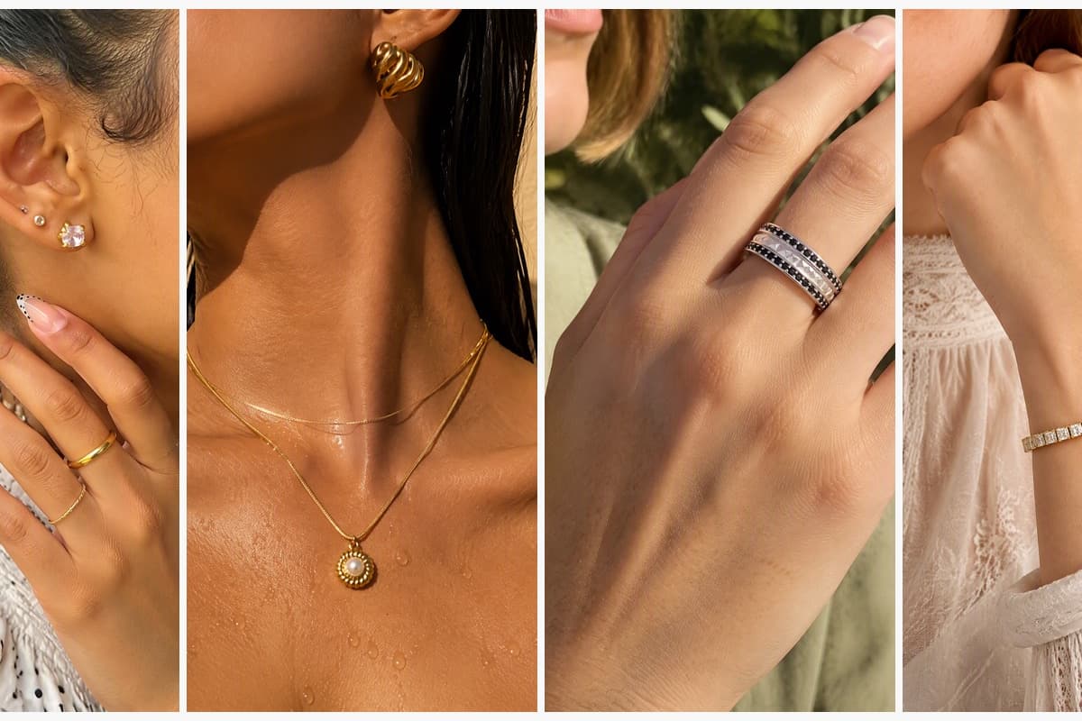 Dainty Rectangular Stone Stud Earrings