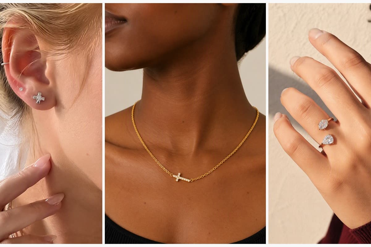 Dainty Cross Stud Earrings