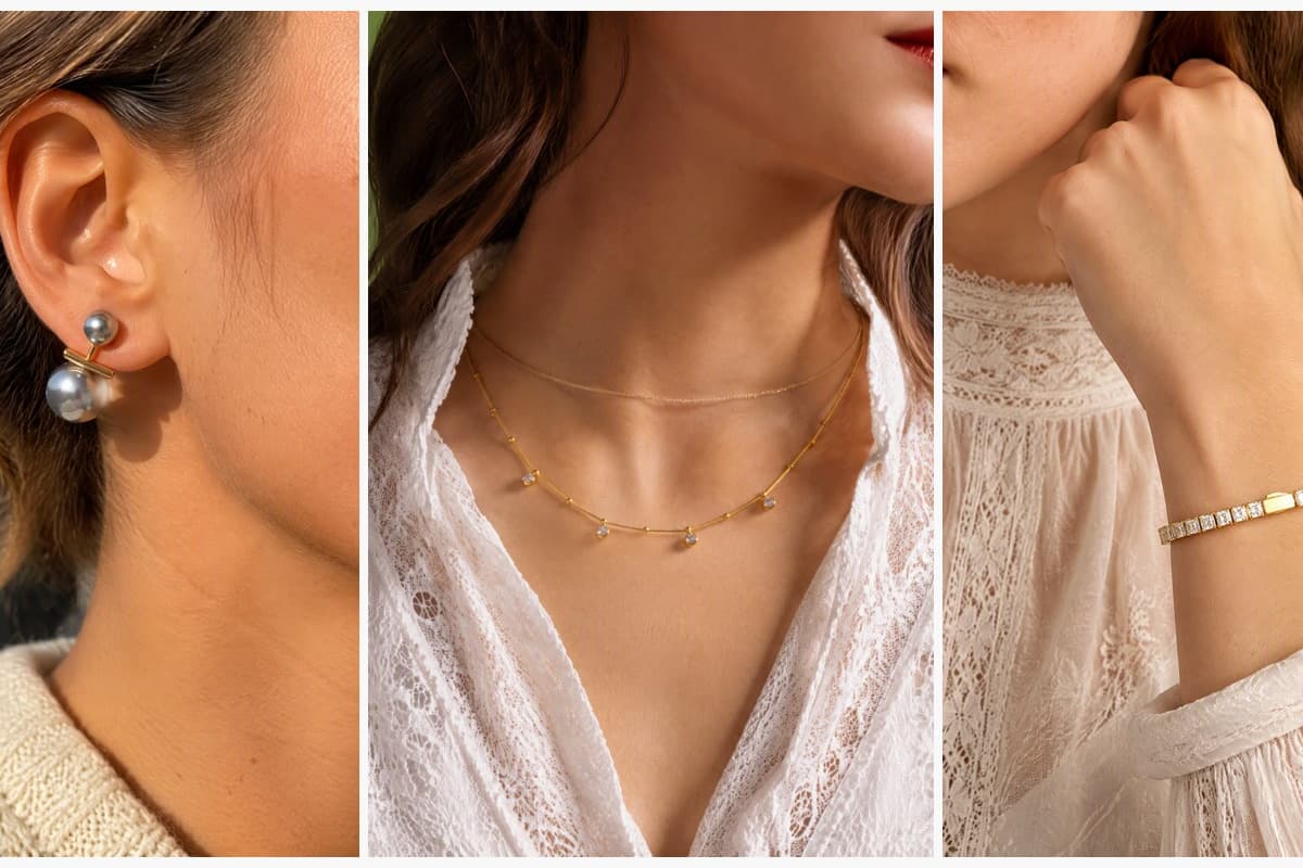 Trendy Double Stone Drop Earrings