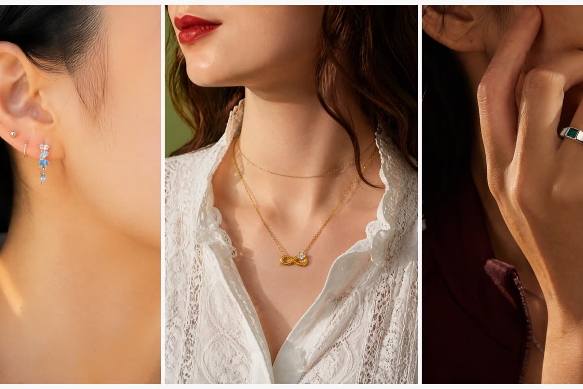 Dainty Stacked Stone Drop Earrings