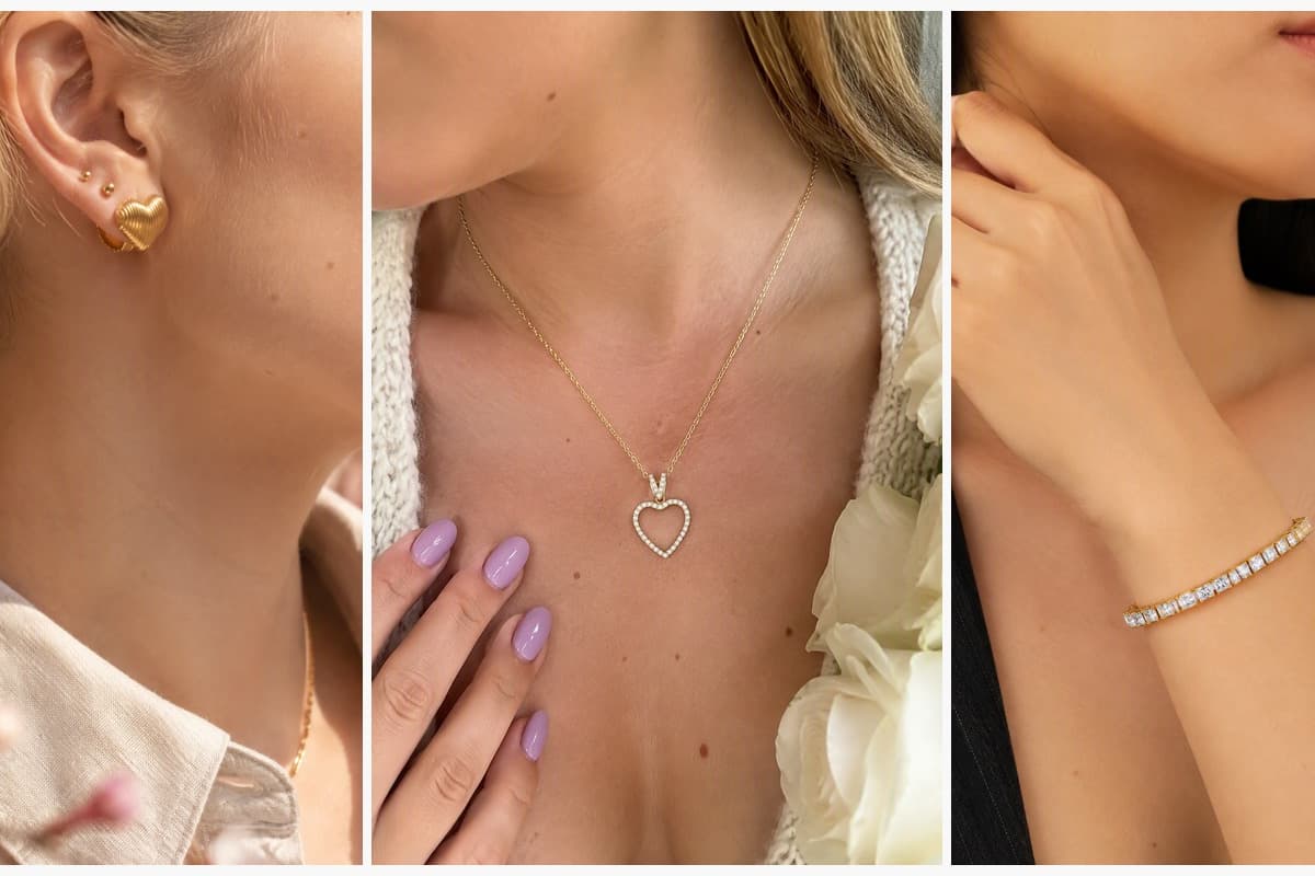 Vintage Heart Stud Earrings