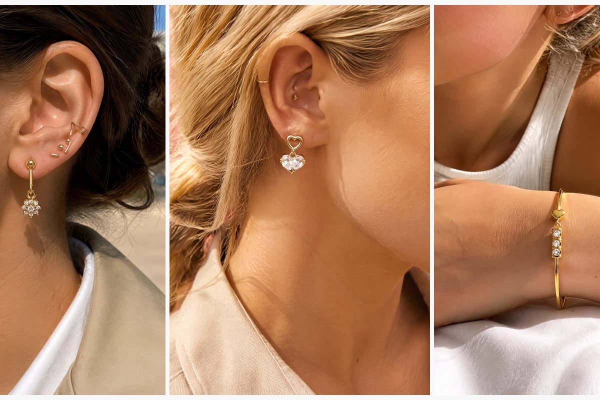 Dainty Flower Charm Stud Earrings