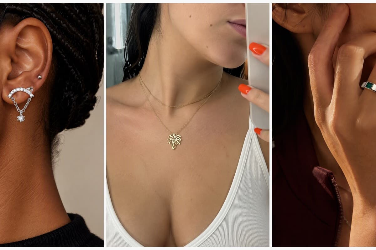 Dainty Heart Chain Drop Earrings
