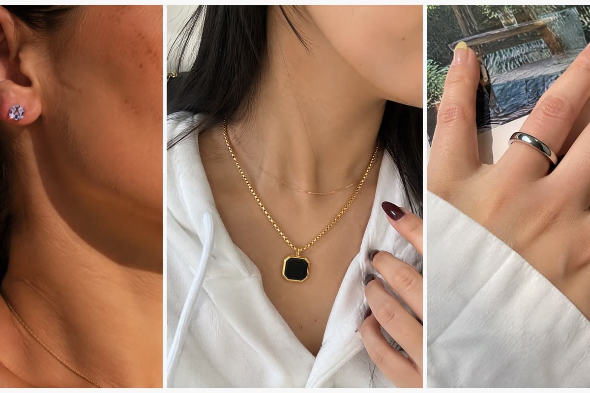 Minimalist Square Gem Stud Earrings
