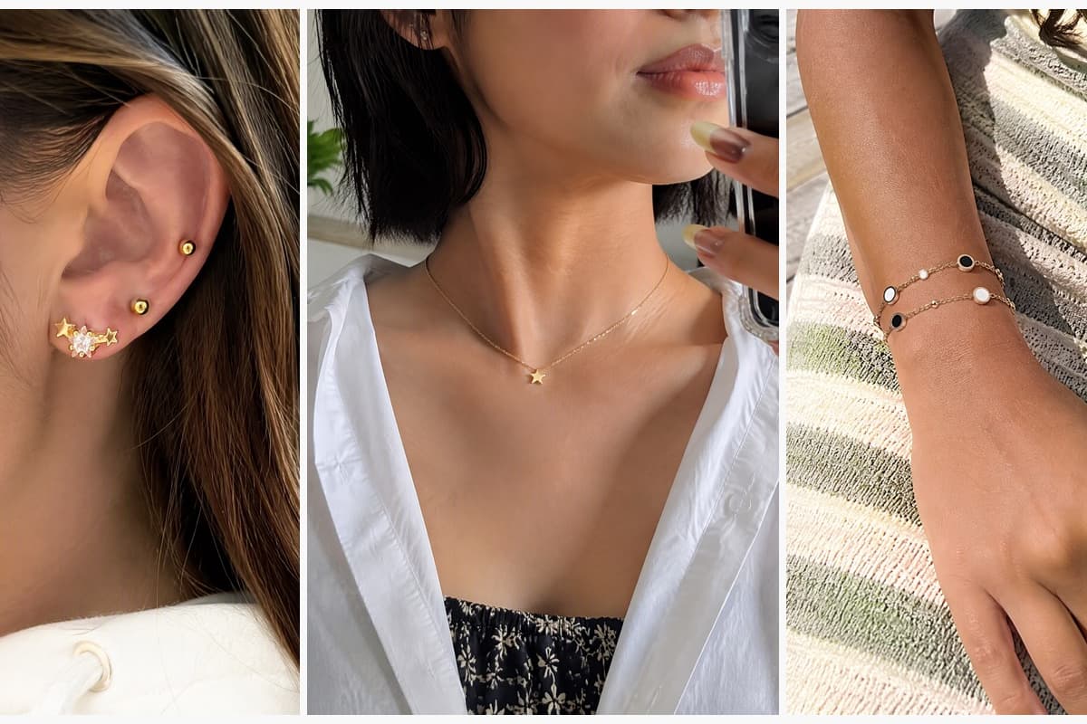 Dainty Star Cluster Gem Stud Earrings