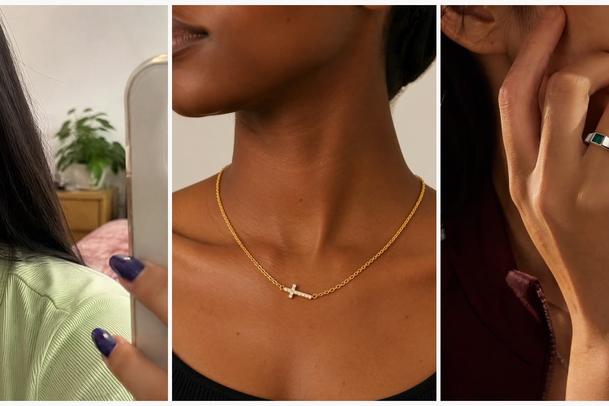 Dainty Cross Charm Hoop Earrings