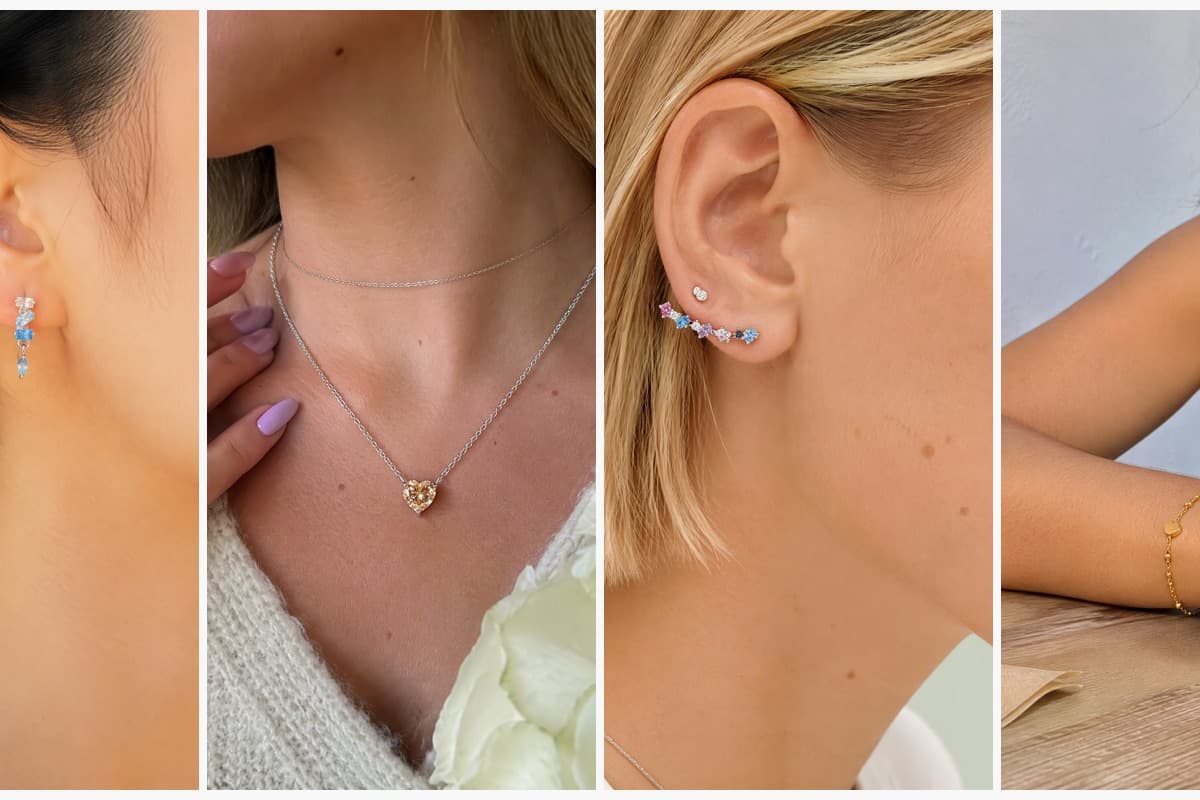 Dainty Stacked Stone Drop Earrings