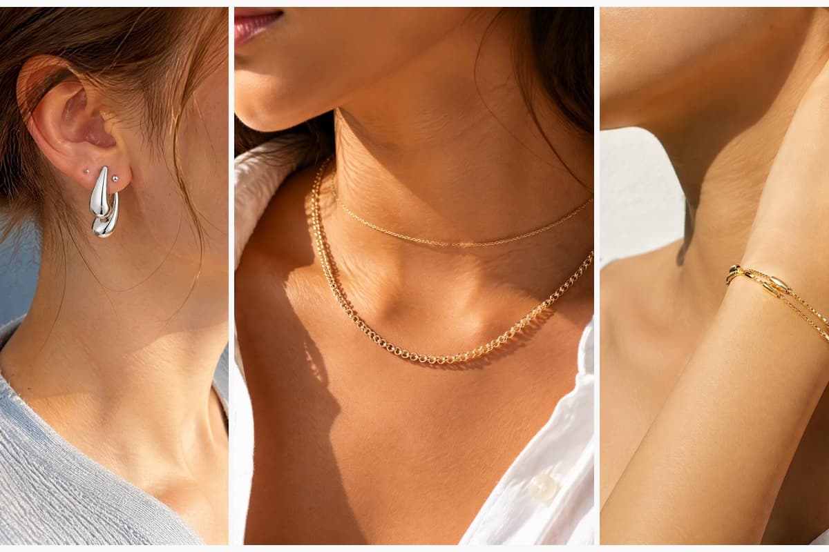 Double Teardrop Stud Earrings