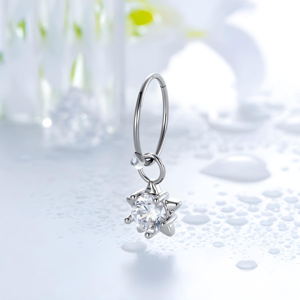 Cute Star Charm Hoop Earrings