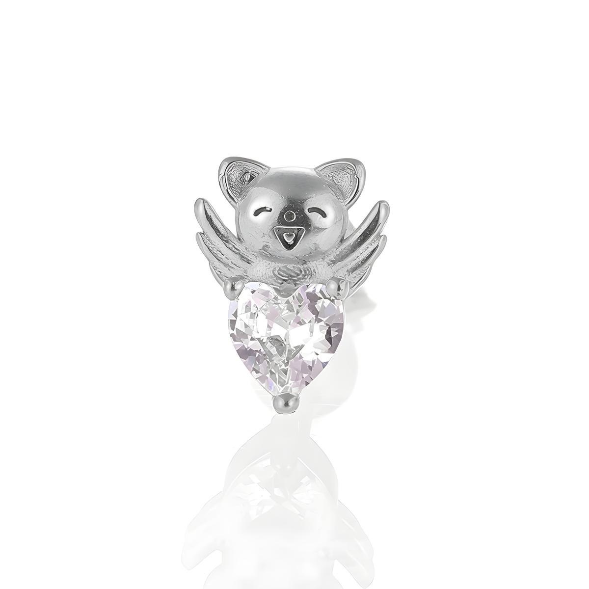 Cute Winged Heart Stud Earrings