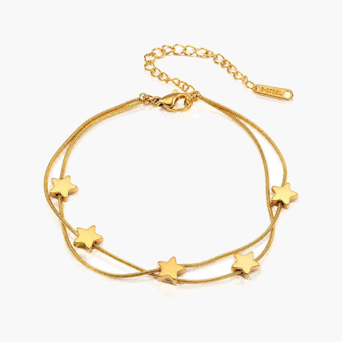 Dainty Double Layer Star Bracelet