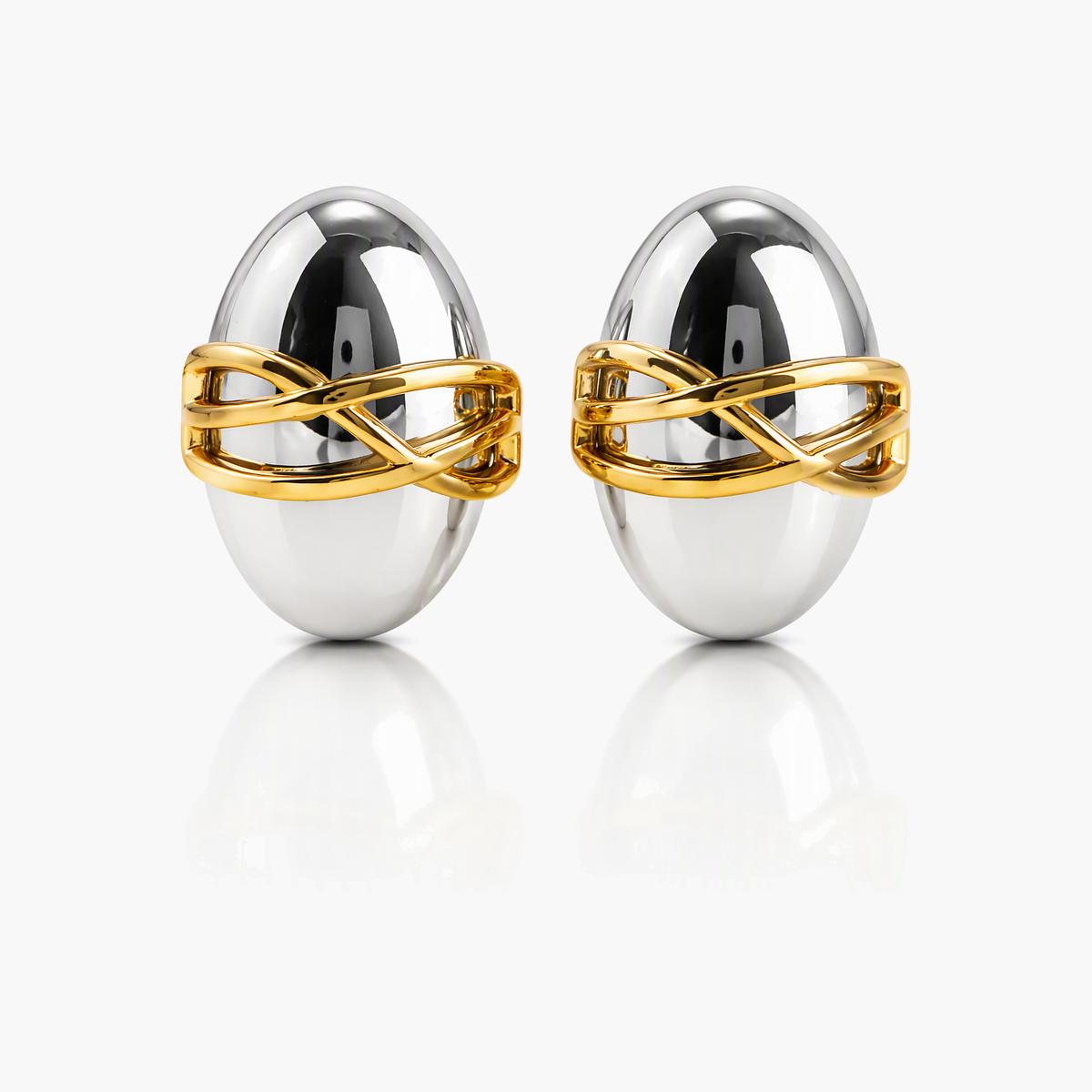 Love Knot Oval Stud Earrings