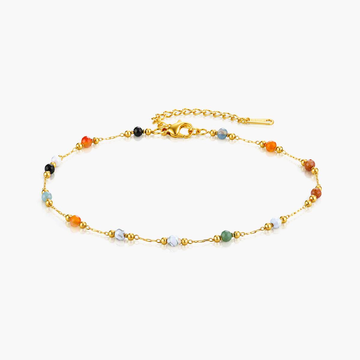 Dainty Multicolor Bead Chain Bracelet