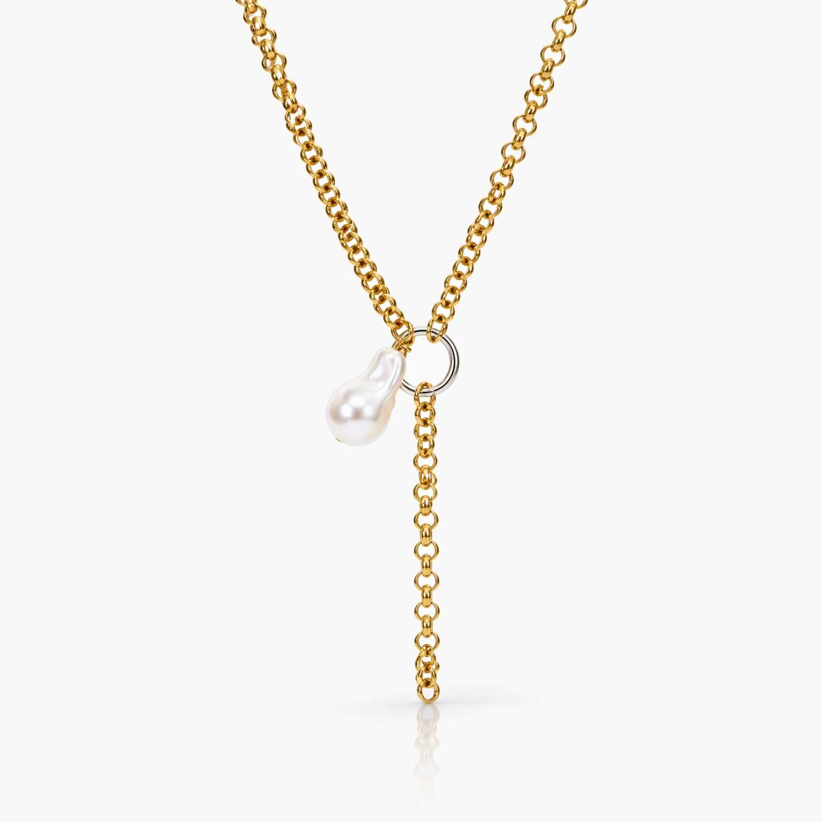 Minimalist Circle Pearl Necklace