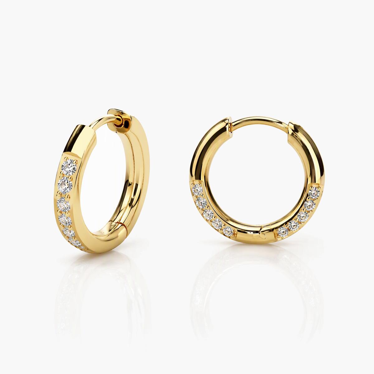 Dainty Paved Stone Huggie Earrings