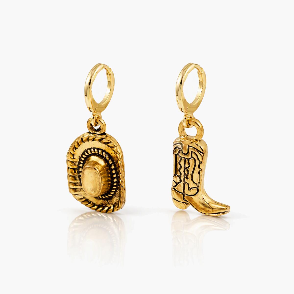 Western Cowboy Boot Charm Earrings