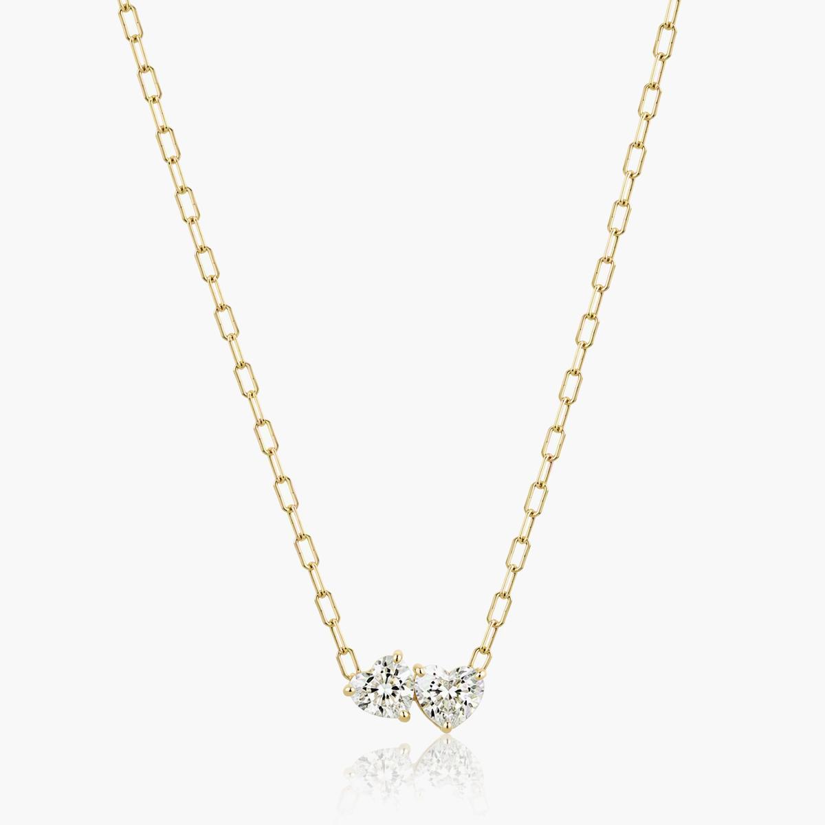 Dainty Double Heart Pendant Necklace