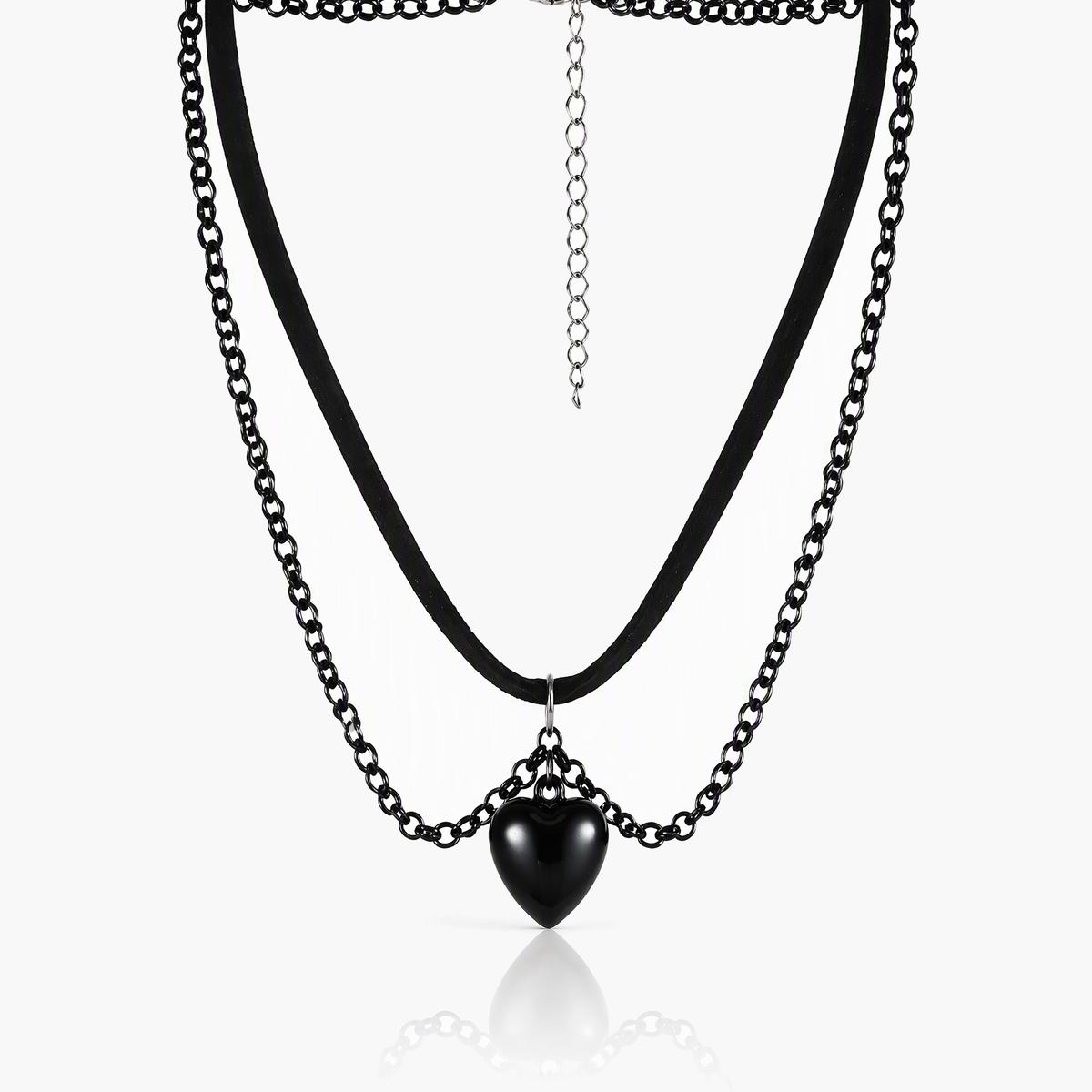 Gothic Heart Charm Choker